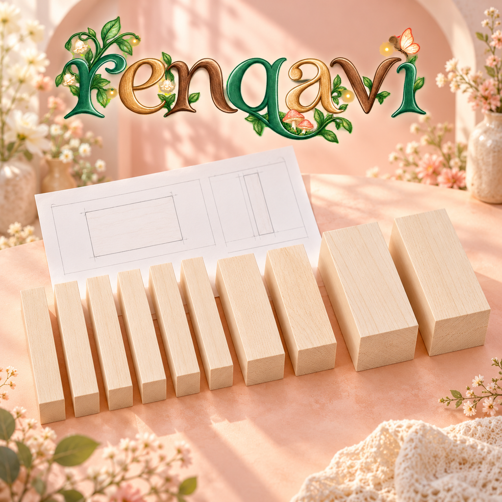 renqavi™ PracticeStock Basswood Carving Blocks — 10-Piece Unfinished Wood Blank Set for Adult Whittling Projects